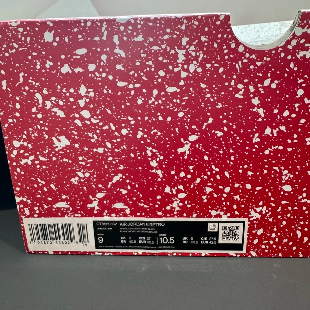 Air Jordan 6 Retro “White/Red” - Men’s 9 / Women’s 10.5 - Picture 8 of 8